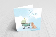 Hond met wiegje Hond met wiegje